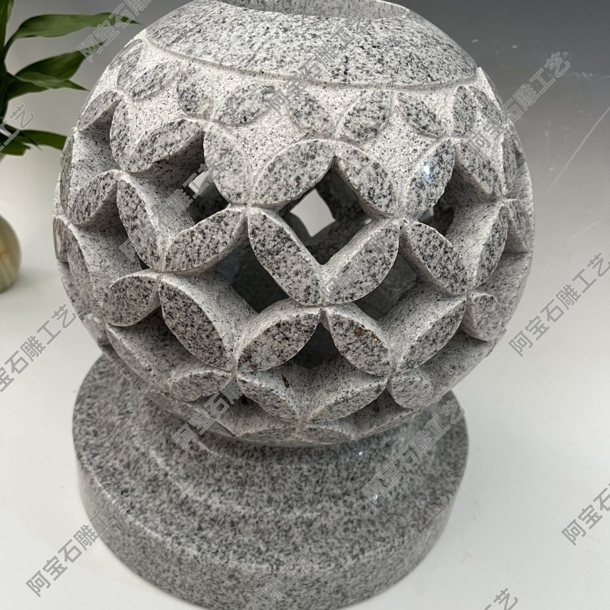 灯笼太阳能圆球门柱石雕