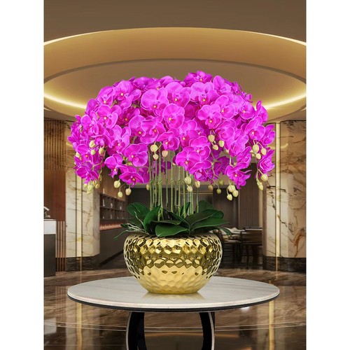 花与梦高档蝴蝶兰大盆仿真花艺酒店公司前台摆设客厅摆件装饰假花