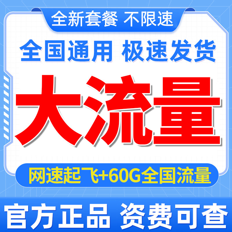 中国广电流量卡上网卡无线限流量卡低月租手机卡电话卡全国通用