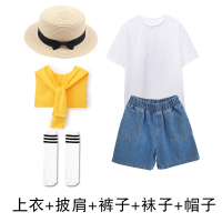 六一儿童节演出服幼儿园毕业照班服拍照小学生表演服牛仔背带短裤