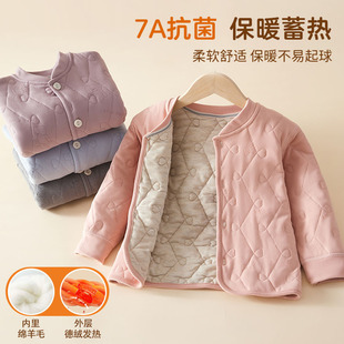 儿童棉衣羊毛德绒加厚男女童小棉袄宝宝内胆保暖棉服冬季 校服神器