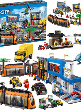 城市系列城市广场60097益智拼装积木玩具生日礼物02038