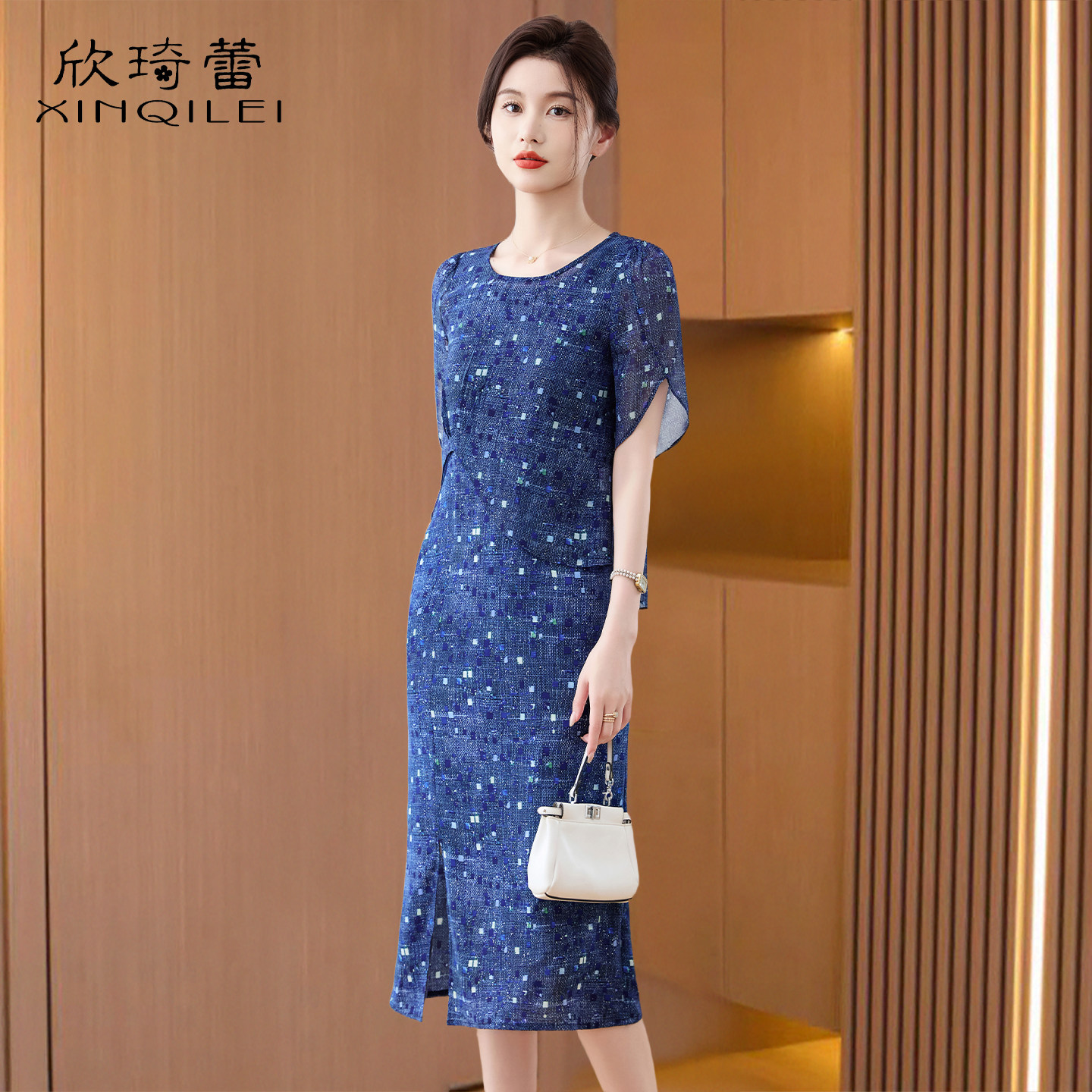 重要场合雪纺连衣裙女夏2026新款40到50多岁女装两件套装夏十三行