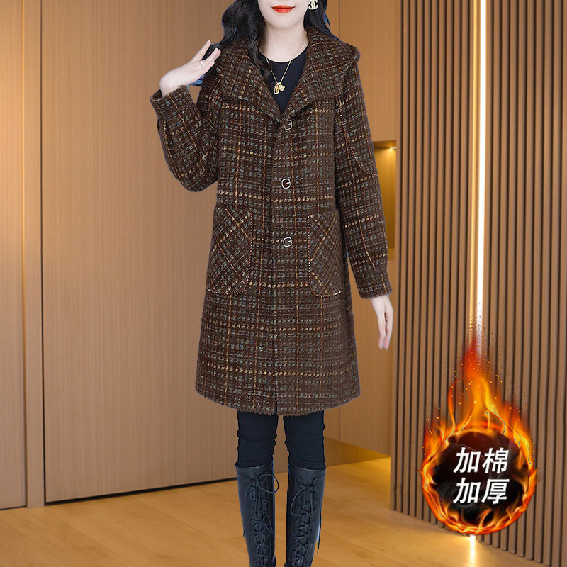 小香风毛呢斗篷大衣外套女秋冬洋气妈妈爆款风衣高级感夹棉服晋江