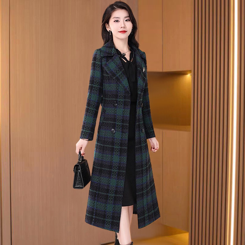 格子小香风外套毛呢子大衣女款2026春秋冬高级感品牌贵夫人中长款