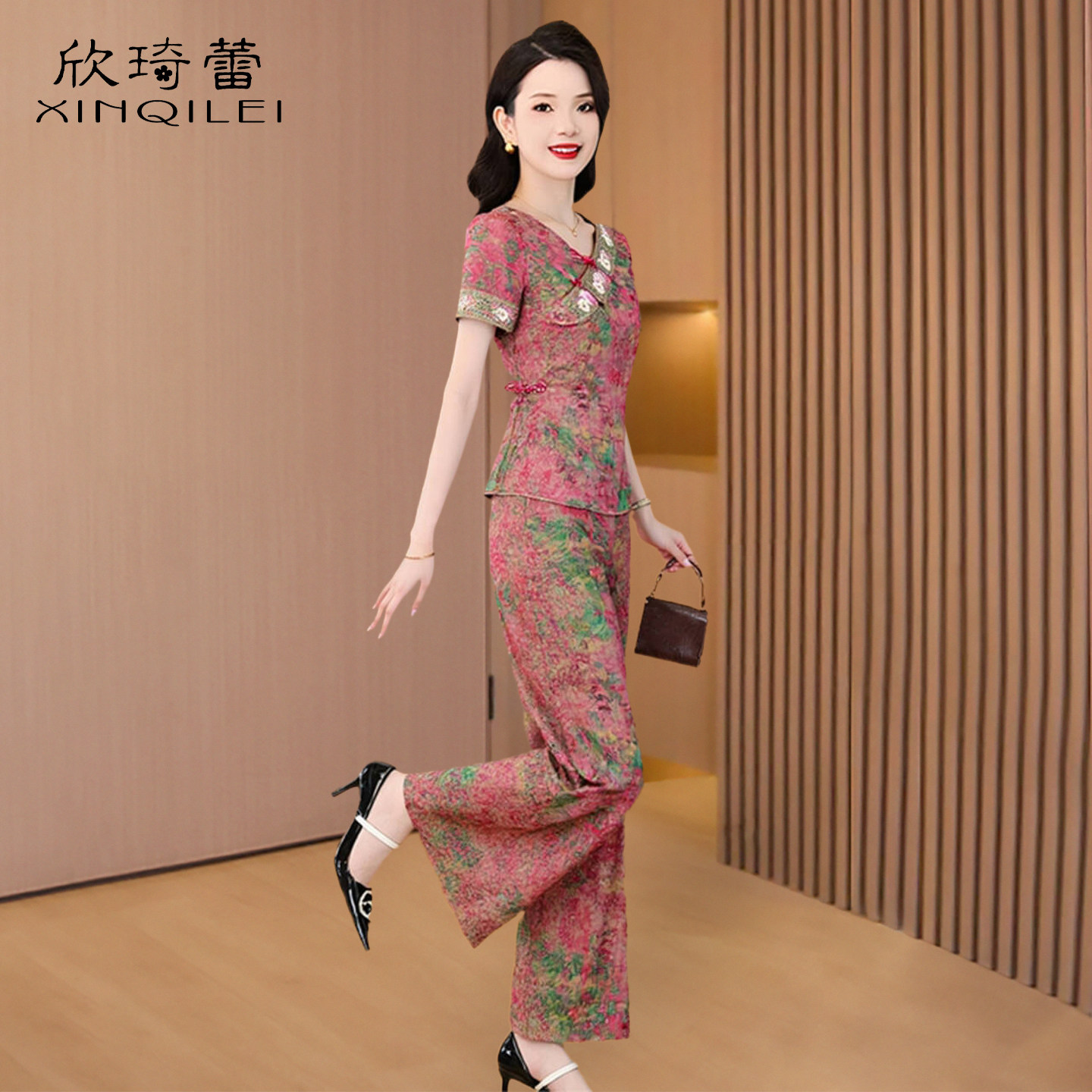 冰丝棉麻职业旗袍两件套装女夏2026新款爆款高级感杭州贵夫人品牌