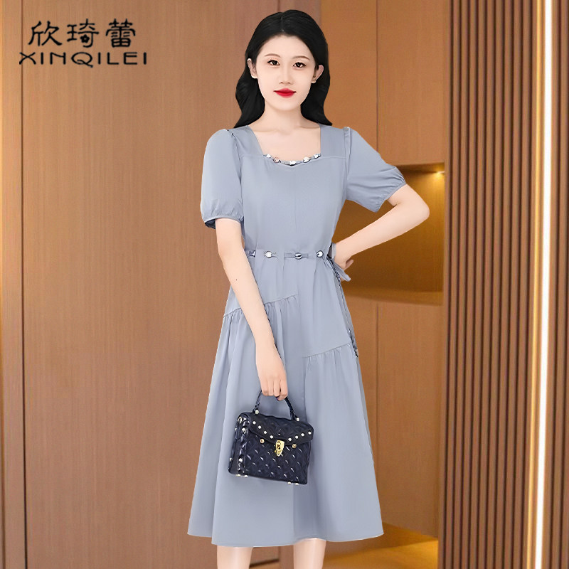 十三行高端品牌冰丝棉麻连衣裙女2026新款夏季今年流行爆减龄轻奢