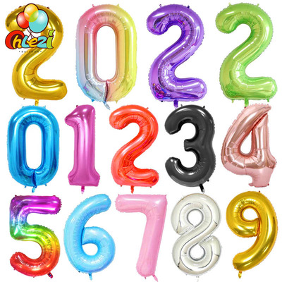40Inch Big Foil Birthday Balloons Helium Number Balloon 0-9