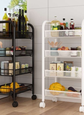 Kitchen storage rack belt wheel mobile trolley storagerack跨