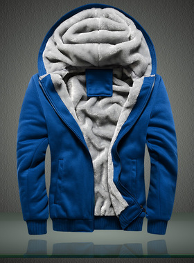 winter men Hooded fleece cotton clothes plus wool coat M-5XL