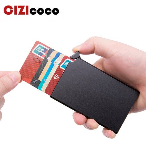 RFID Anti-theft Smart Wallet Thin ID Card Holder Unisex Auto