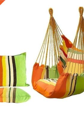 Portable Hammock Chair Hanging Rope Chair Swing/Stick/Pillow