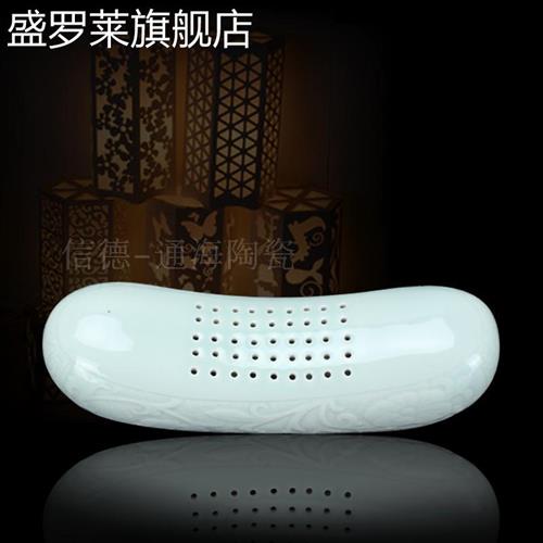 董瓷清护枕头椎用头德仿镇瓷枕古古颈凉枕景摆家件老火旧