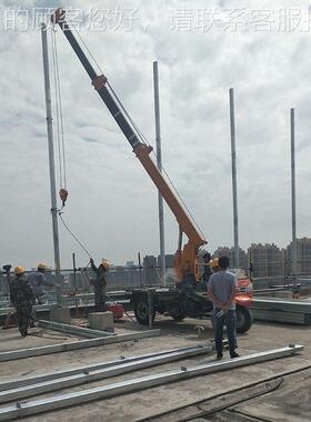 加蓝色5吨厚三节轮随车吊吊石头专用 重型三轮吊车 简单OZZ易学