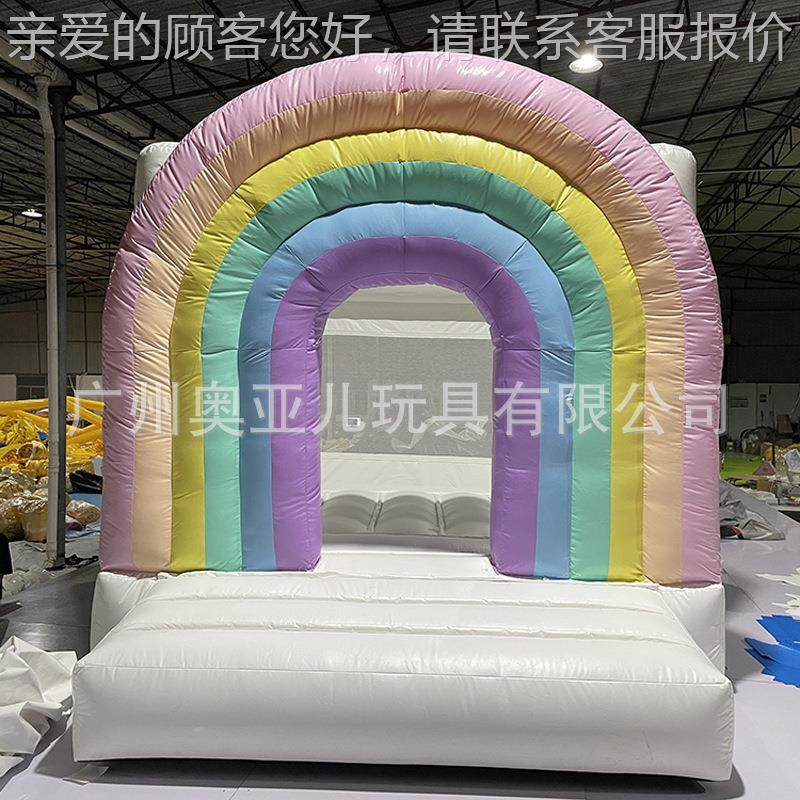 跨境热销PA0366家用充气城堡童淘气堡彩虹蹦蹦婚床儿户外VC欧式礼