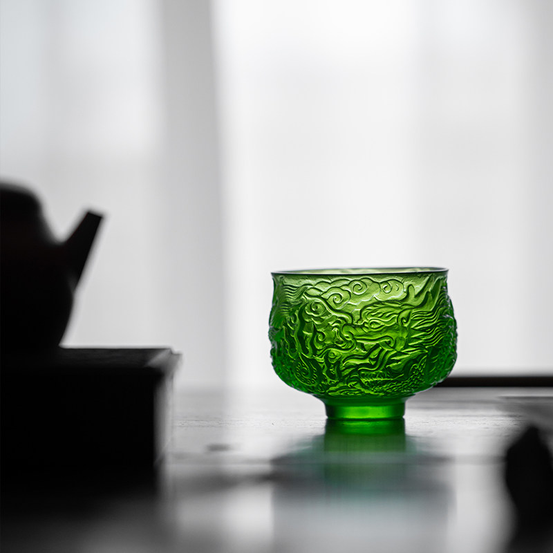 琉璃祥龙主人杯单杯品茗杯个人专用高端茶盏礼盒功夫茶具轻奢杯子