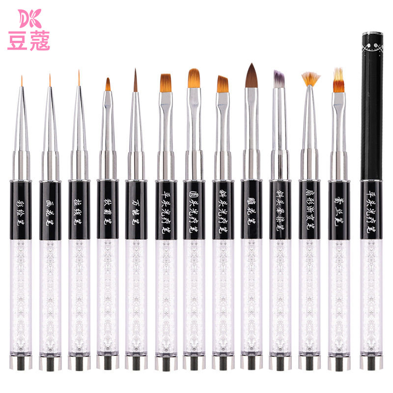 豆蔻钻石杆美甲笔套装彩绘拉线光疗水晶扇形笔美甲师专用工具笔刷,彩妆/香水/美妆工具,美甲工具,淘宝优惠券,粉丝福利购,淘宝优惠卷