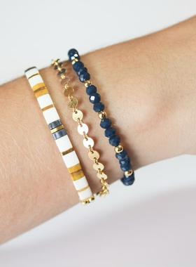 小众波西米亚风手串 进口tila手工串珠小手链 弹力线简约个性手饰