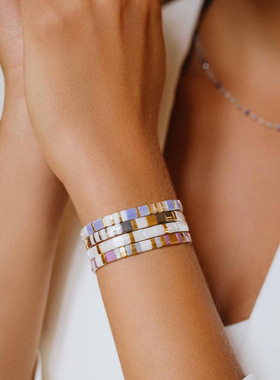 MLGM新款进口tila玻璃珠手链手串中性男女款简约时尚百搭手饰链