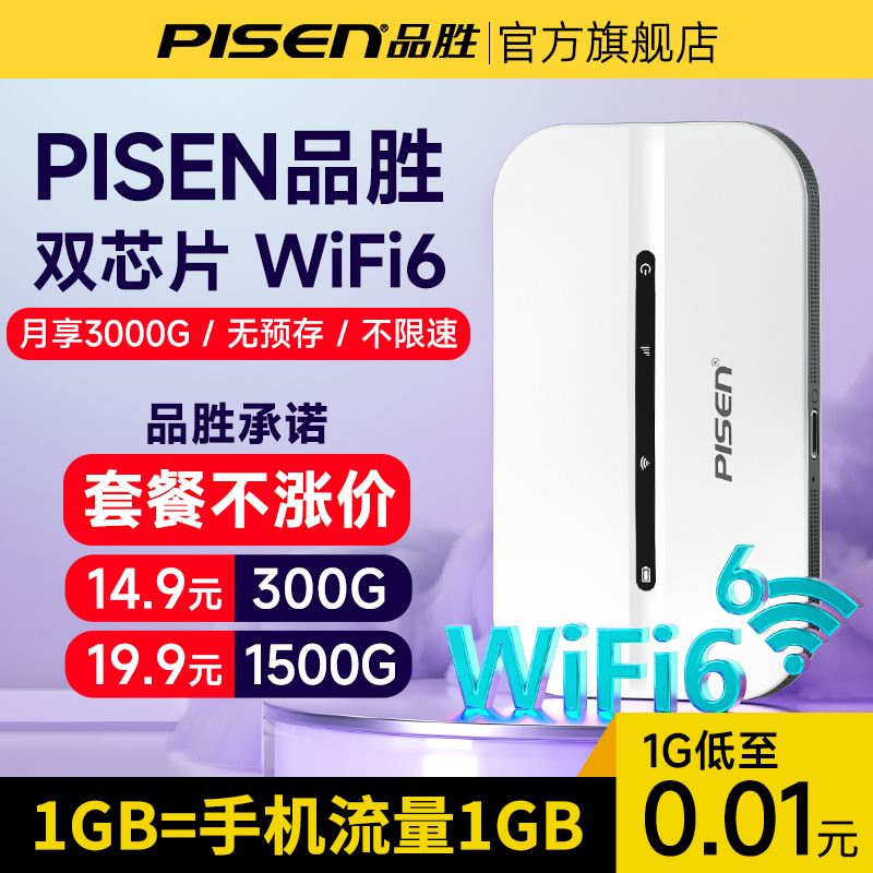 品胜随身WiFi6双芯片网速翻倍