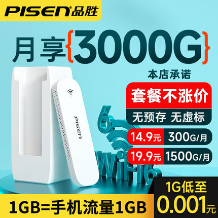 品胜2024新款随身wifi移动无线wifi无线网络无限速纯流量上网卡免插卡wilf便携车载用热点5流量随身wi-fi6G