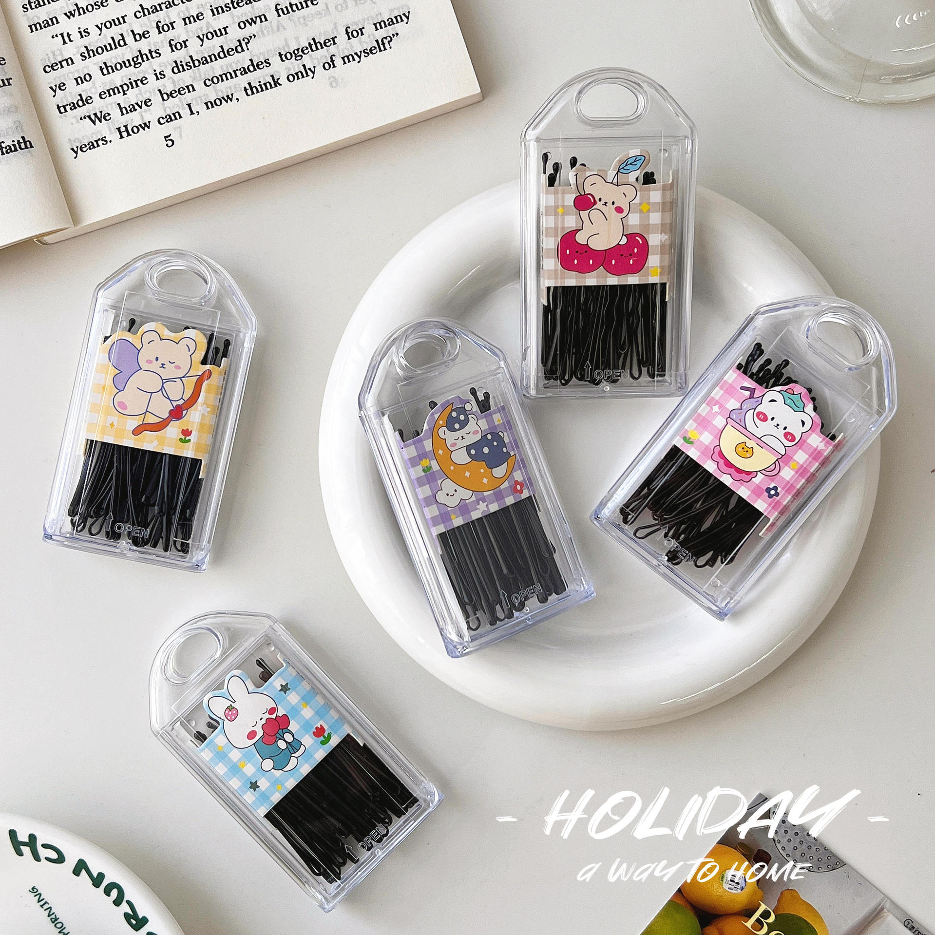 发卡盘发碎发夹女盒装金属儿童夹