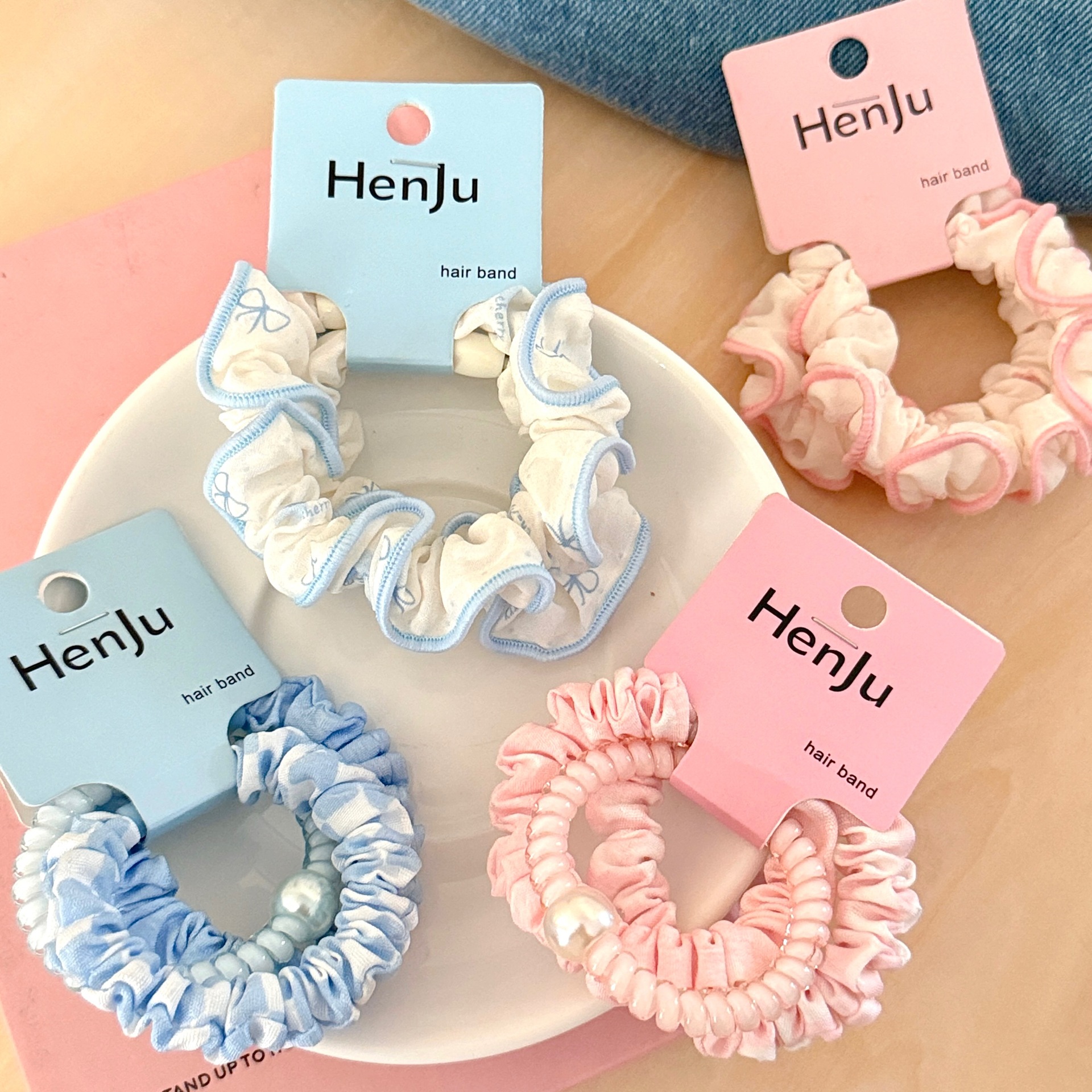 奖品礼物春日碎花小清新少女心马尾发圈甜美百搭花边小肠圈丸子头