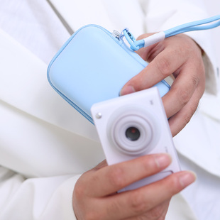 便携皮质防水CCD收纳盒 硬壳防摔抗挤压适用于佳能ixus富士索尼ccd皮质多色可选搭配同色挂绳手提出行超便利