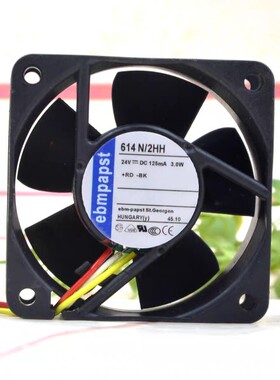 德国EBMPAPST TYP614N/2HH DC24V 3.0W 6025 6厘米变频器散热风扇
