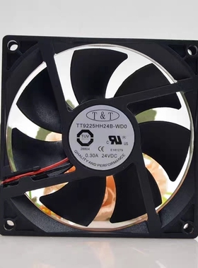 全新TT TT9225HH24B-WD0 9025 24V 0.30A 2线 变频器散热风扇 9CM