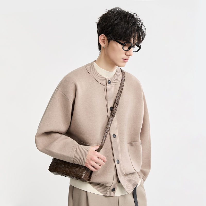 伯爵卓尔奥莱店25初冬高级感莱赛尔天丝含羊毛针织开衫男长袖毛衣