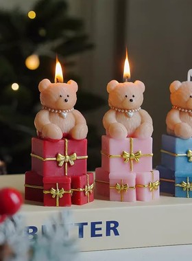 创意小熊香薰蜡烛摆件ins风高级感礼盒创意伴手礼生日礼物candl