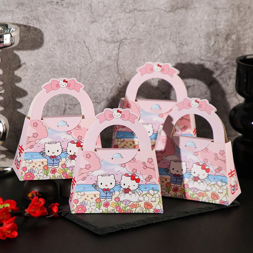 2025创意hellokitty喜糖盒子结婚手提糖盒婚礼回礼喜糖糖果包装盒