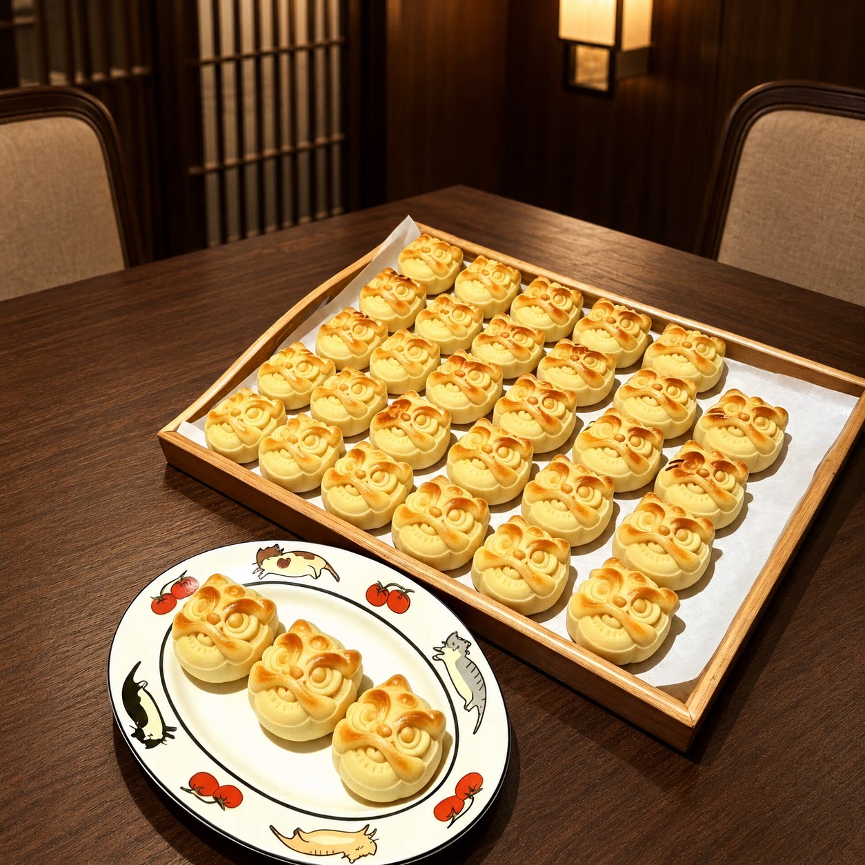 醒狮手压食品级月饼模具伴手礼图片