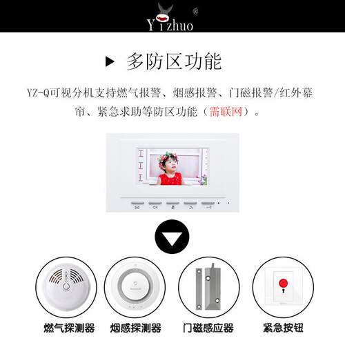 楼宇对讲分机 4.3寸彩色可视室内机 对讲分机 网路线 线门铃对讲
