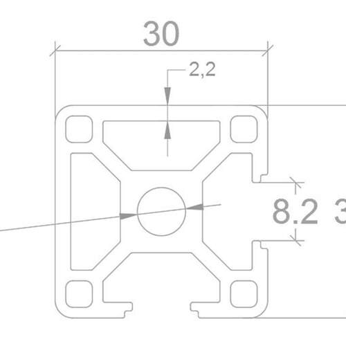 3030N2欧标铝型材 相邻两面封槽30封槽2面封双面封欧标铝合金30N2