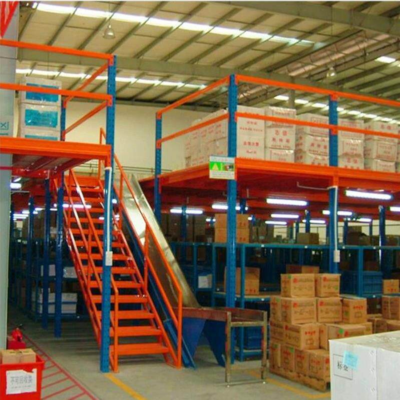 车间二层可拆卸钢平台 阁楼式货架平台 立体楼梯组合式阁楼货架