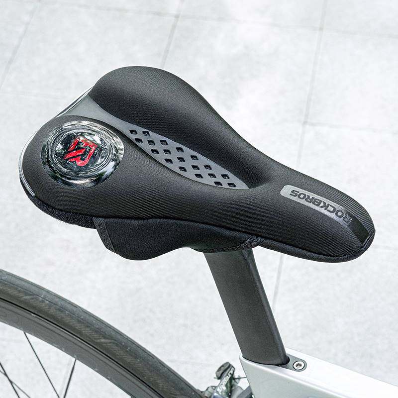 洛克兄弟自行车坐垫套加厚座套硅胶带尾灯男女山地公路车鞍座配件