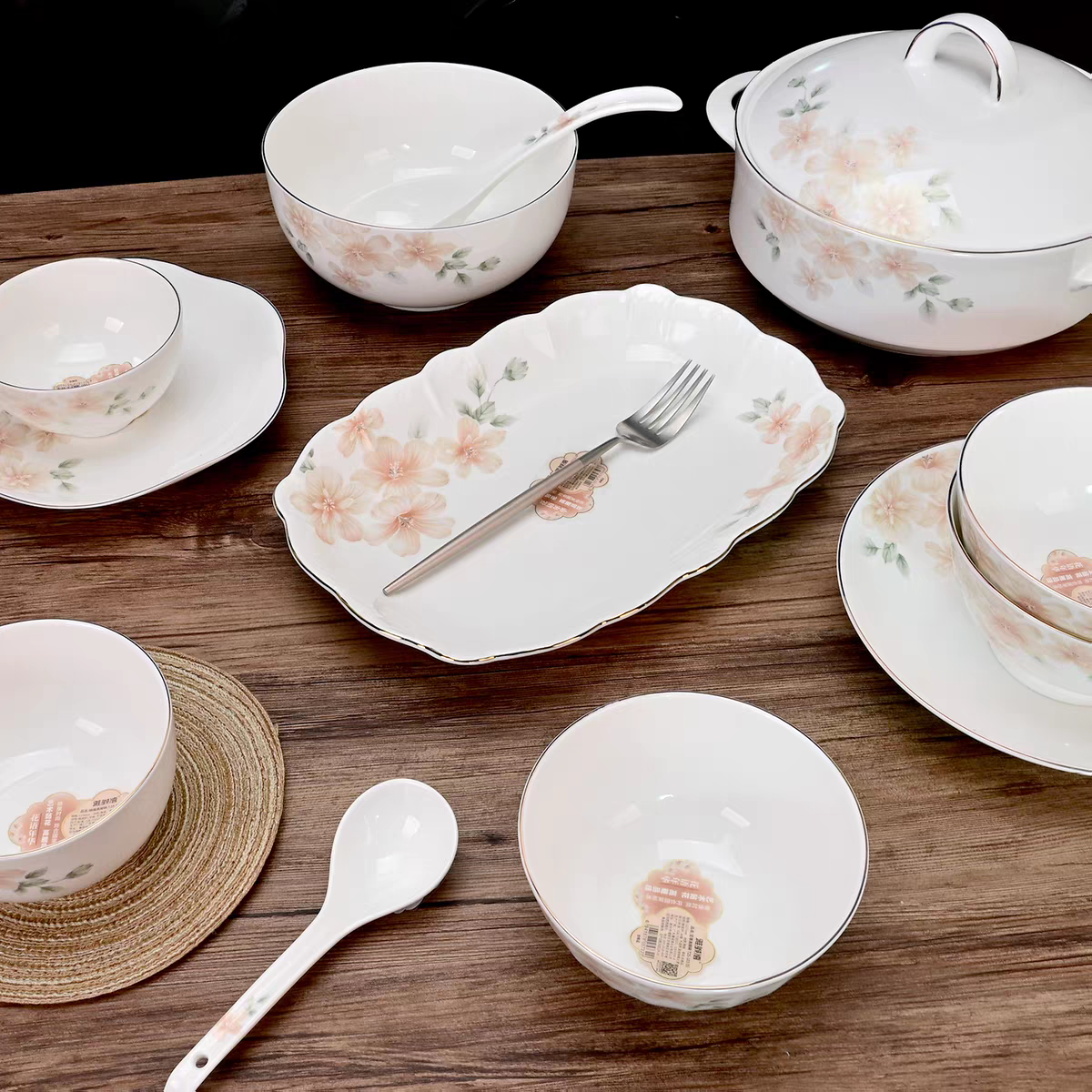 捡漏米饭碗家用雅诚德花语年华新款系列汤碗面碗盘子高温产品