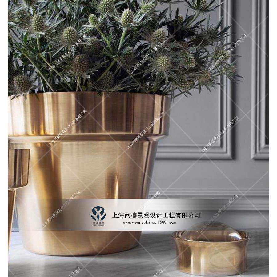 创意造型不锈钢花盆/商场美陈/景观花钵/花艺/商场花缸花艺美陈