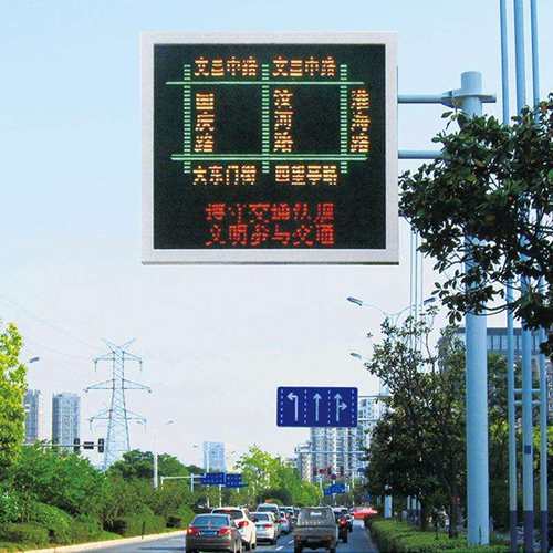 圆柱型诱导屏杆LED道路交通显示屏LED交通引导屏立杆交通屏