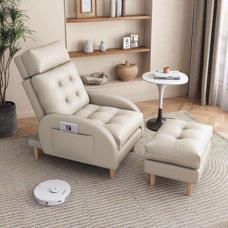 真皮懒人沙发北欧折叠沙发椅卧网红室阳台午休椅单人沙发贵妃躺椅