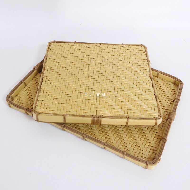 手动编制仿竹笸箩筐馒头筐竹编收纳筐制品篮子家用水果托盘防