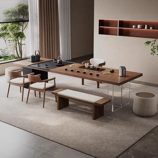 现代视觉宋氏美学2025新款高端茶桌办公桌一体两用办公室接待茶台