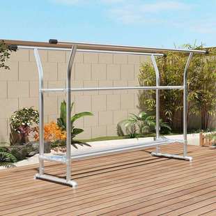 镀锌钢管晾衣架落地户外室外家用简易双杆水管挂衣晒被架子凉衣杆