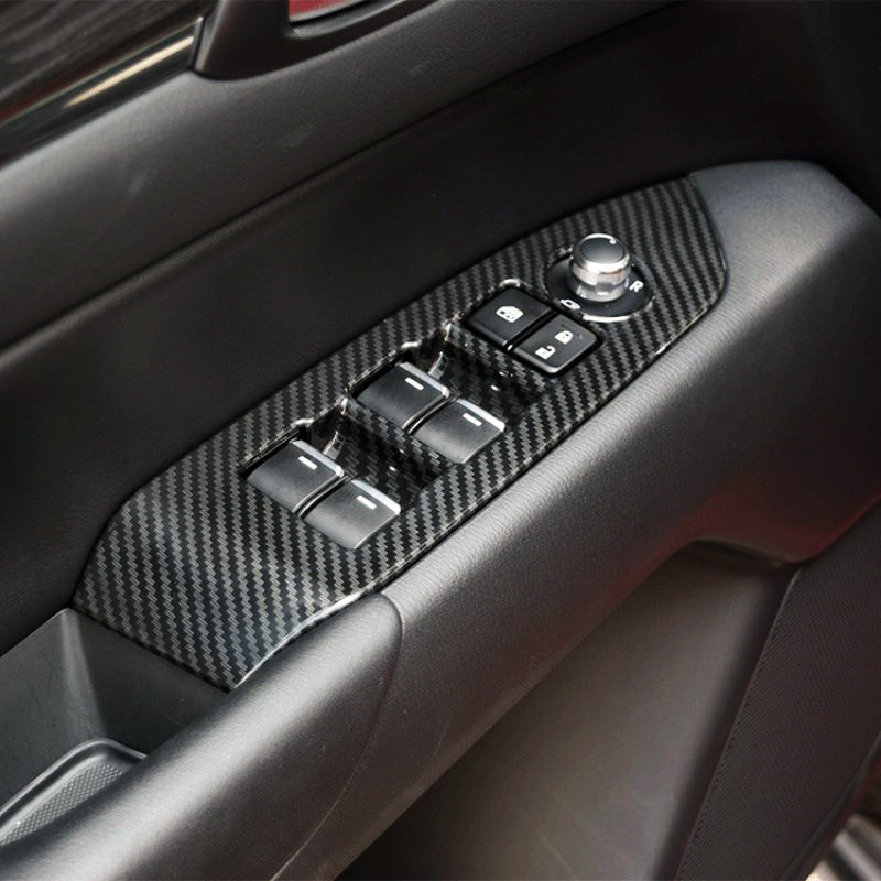 适用马自达CX5玻璃开关升降面板 ABS碳纤纹 For Mazda Cx-5 2017+