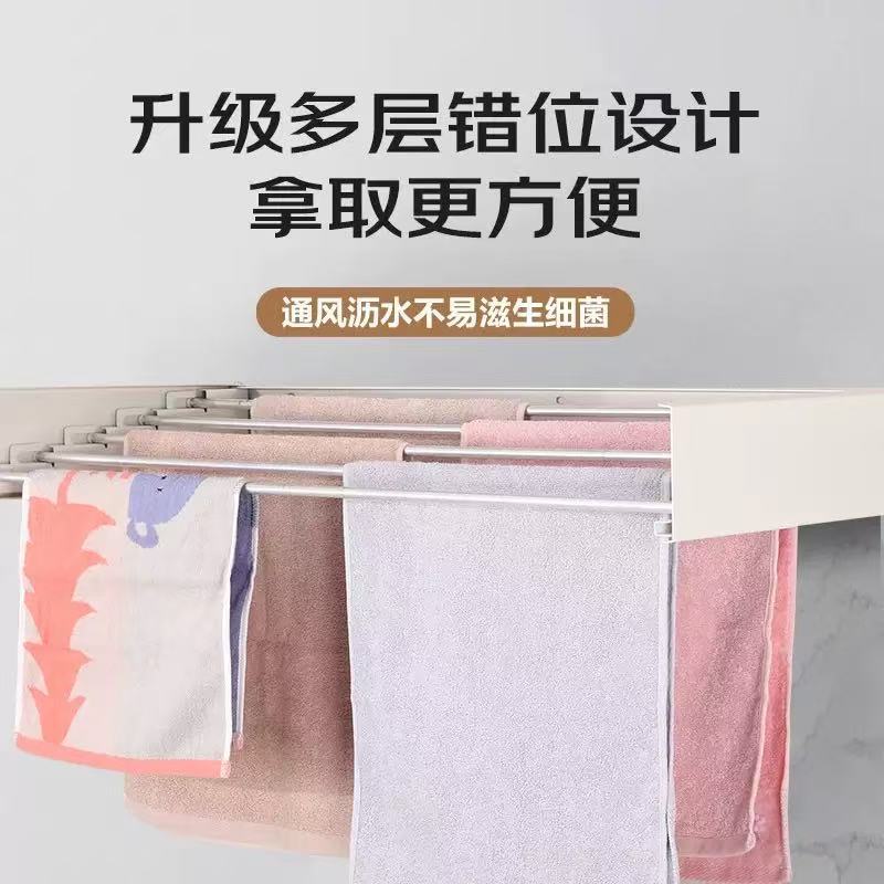 卫生间浴室多功能折叠毛巾架跨境壁挂式阳台晾晒架收纳悬挂式
