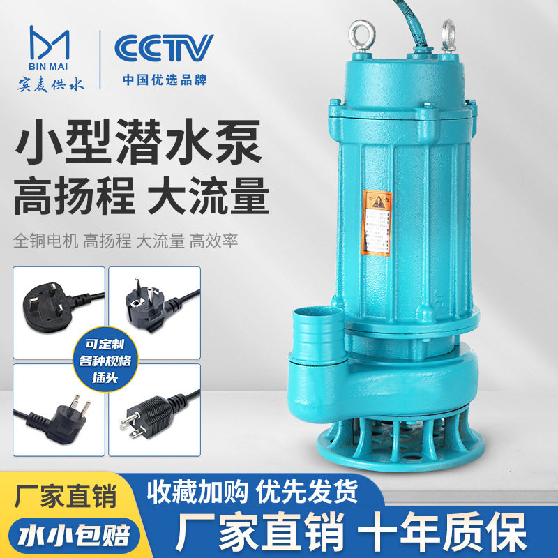 12v抽水泵潜水提升泵380V大流量高扬程304不锈钢农用抽水泵