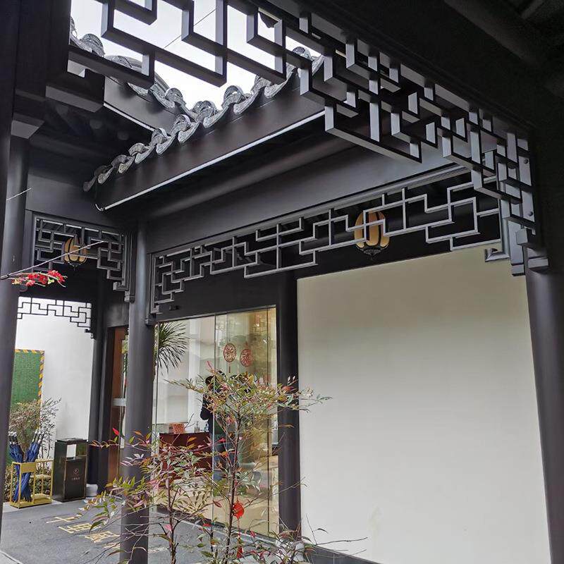 铝合金花格挂落仿古金属构件挂落中式门楣凉亭吊瓜柱挂屏花板