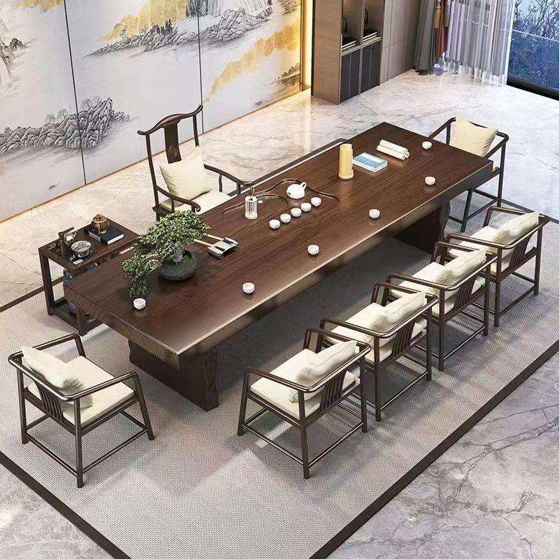 新中式豪华实木茶桌一体一整套桌椅组合客厅泡茶接待桌洽谈办公室